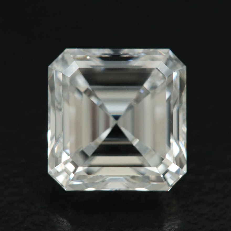 Loose 4.02 CT Square Emerald Cut Lab Grown Diamond with IGI Report