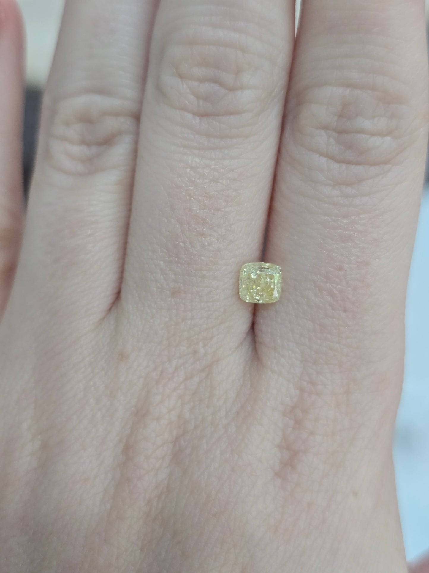 Loose 1.00 CT Natural Cushion Fancy Yellow Diamond