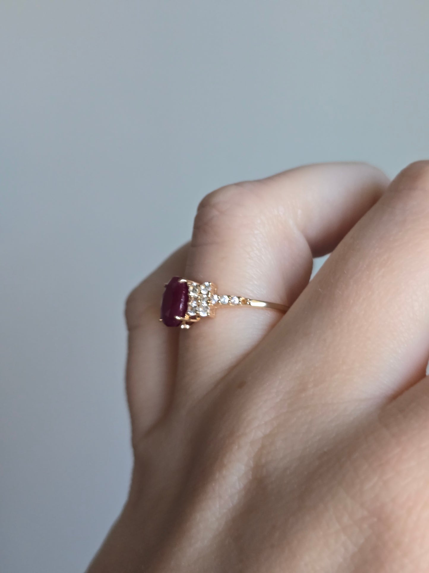 14k Yellow Gold 1.69ct Ruby and White Sapphire Ring