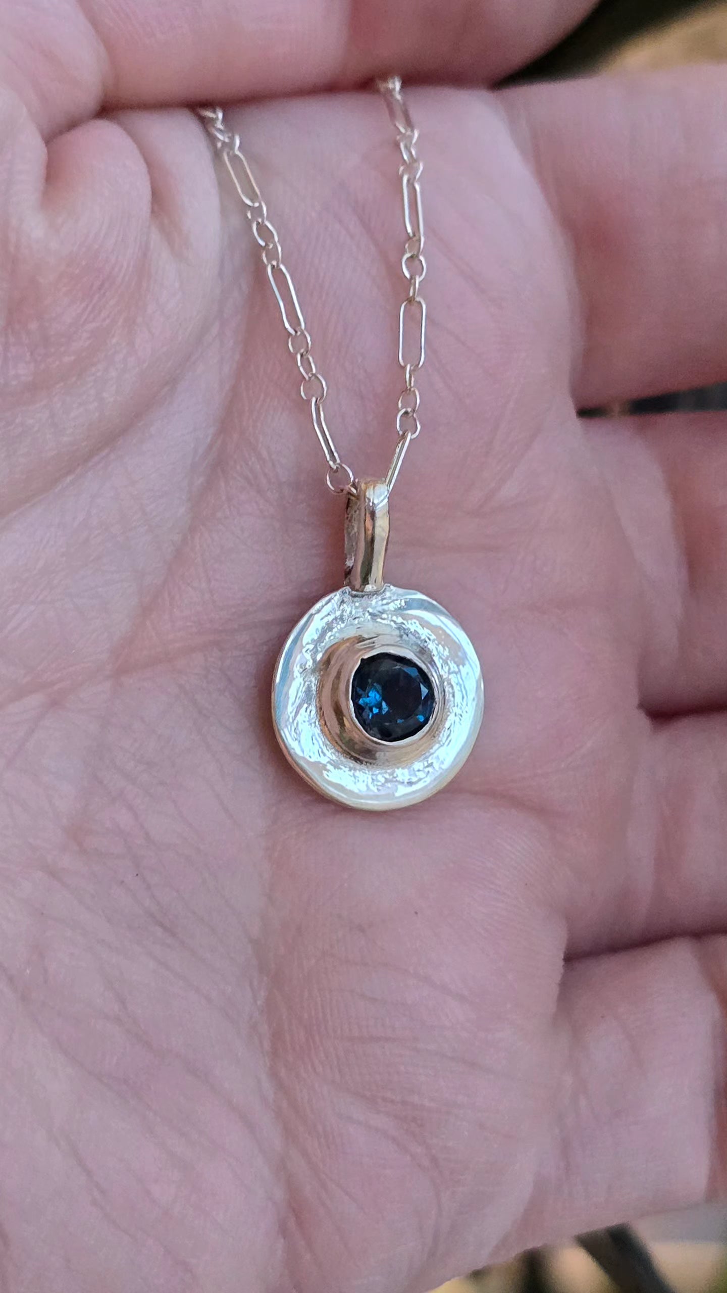 Custom Disc & Gemstone Necklace