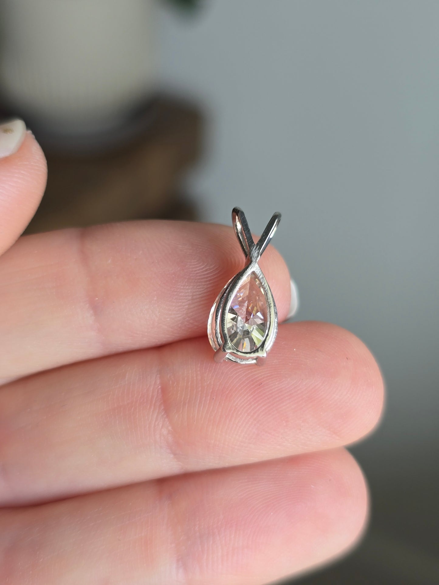 14k White Gold 2ct Lab Diamond Pendant
