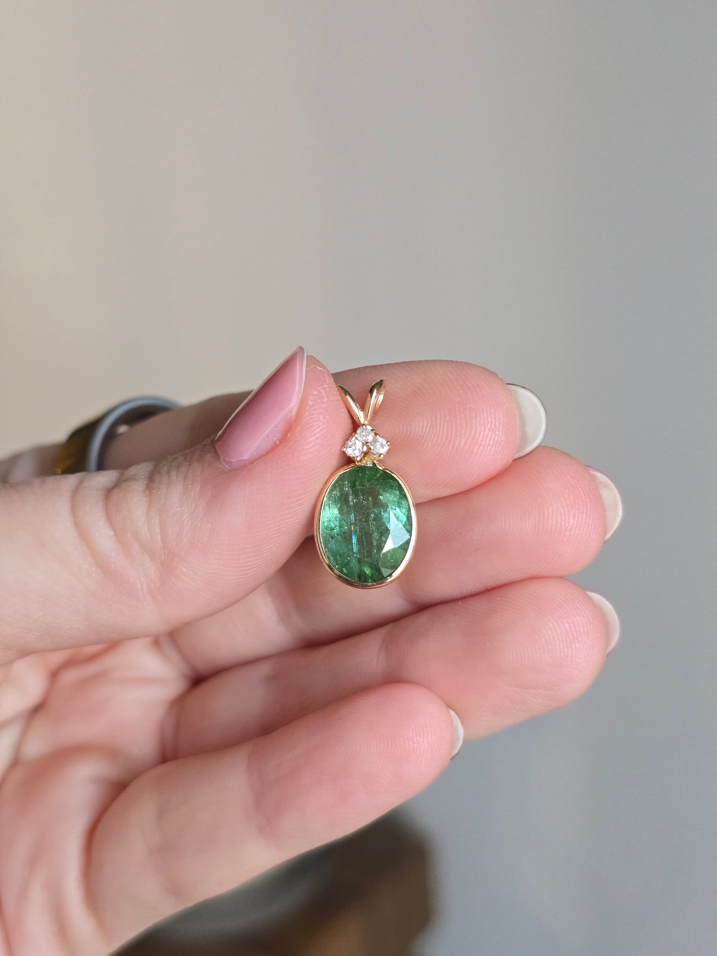 14k Yellow Gold Tourmaline Pendant