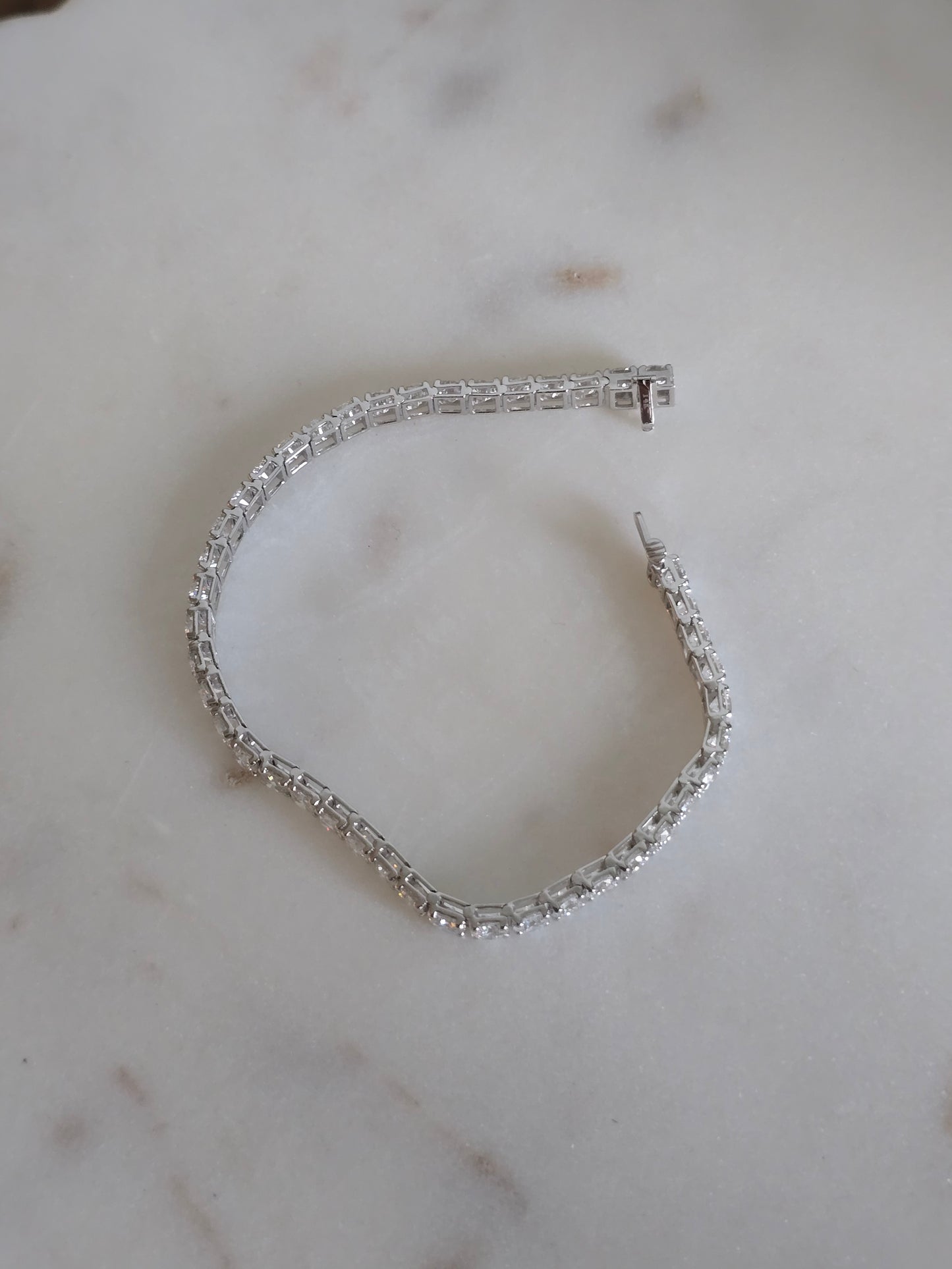 14k White Gold 10ct Lab Diamond Bracelet