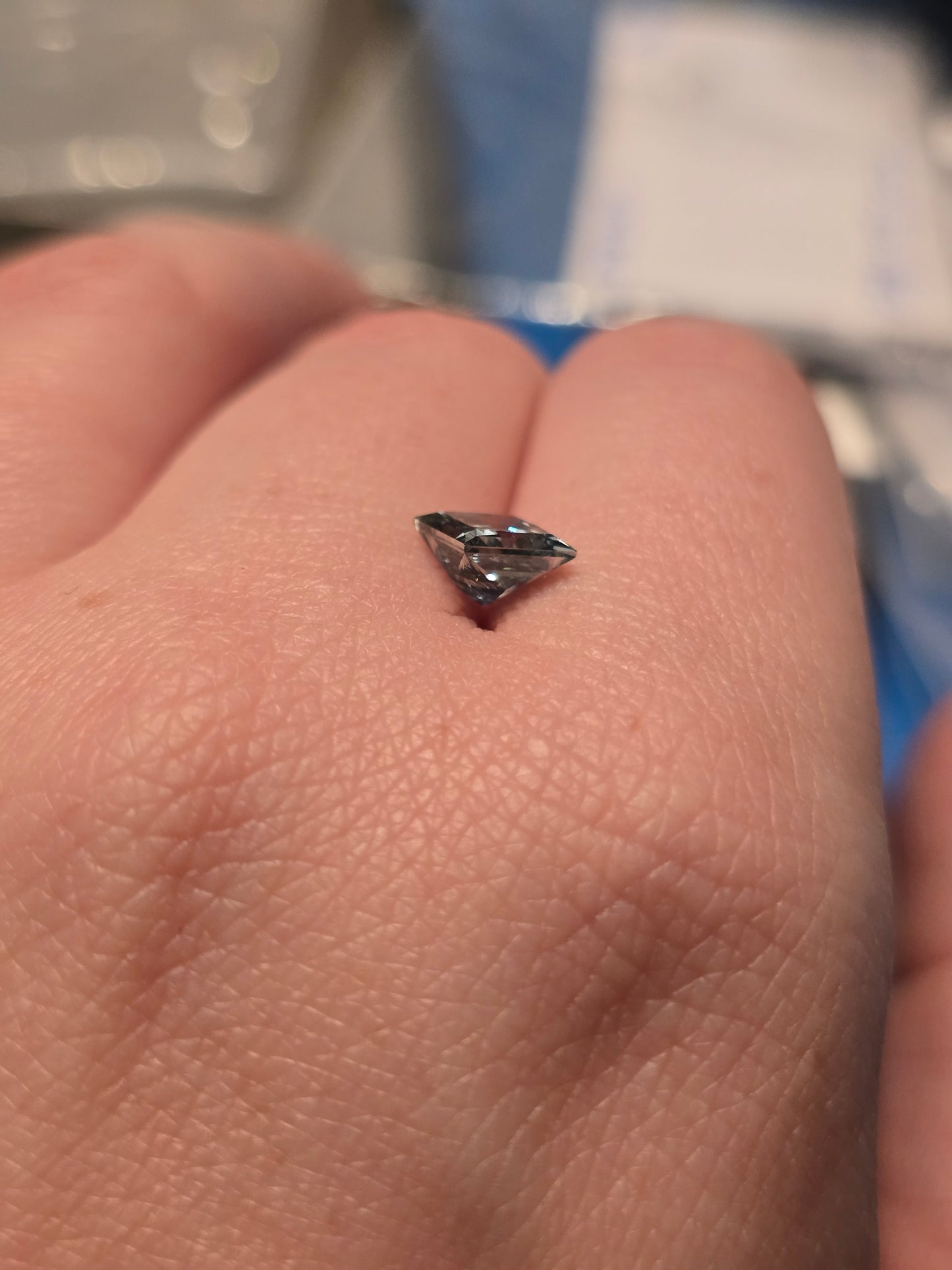 Loose Princess Cut 1.51ct Fancy Blue Lab Diamond