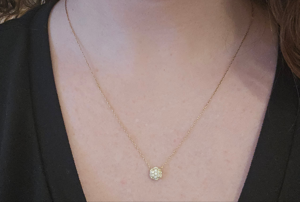 14K Yellow Gold Diamond Necklace