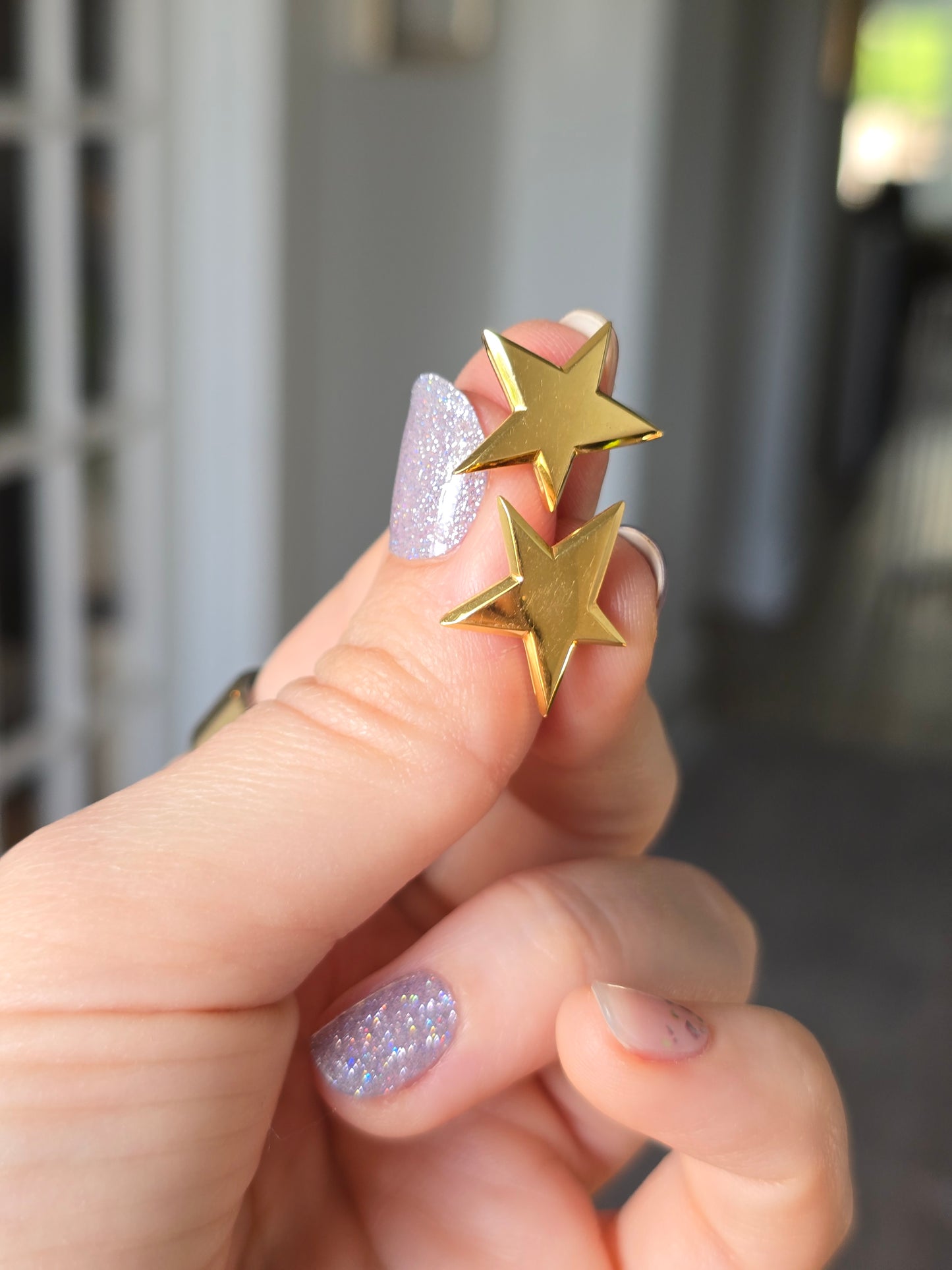18k Yellow Gold Star Studs