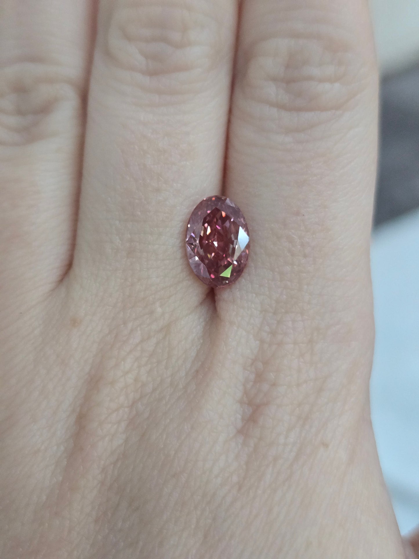 3.10ct Oval Lab Grown Fancy Pink Diamond