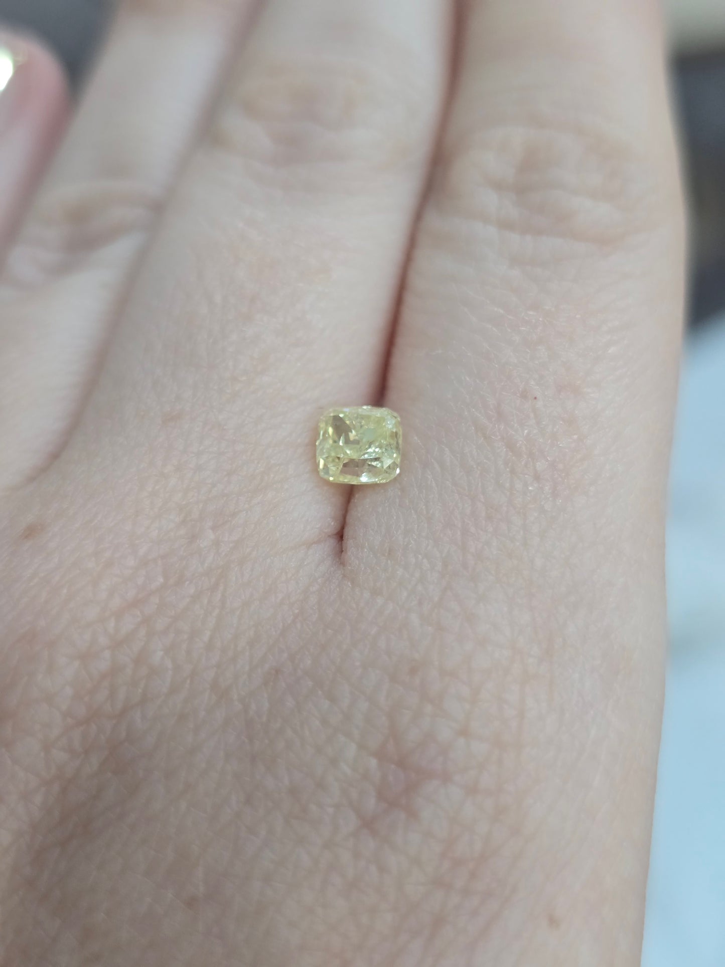 Loose 1.00 CT Natural Cushion Fancy Yellow Diamond