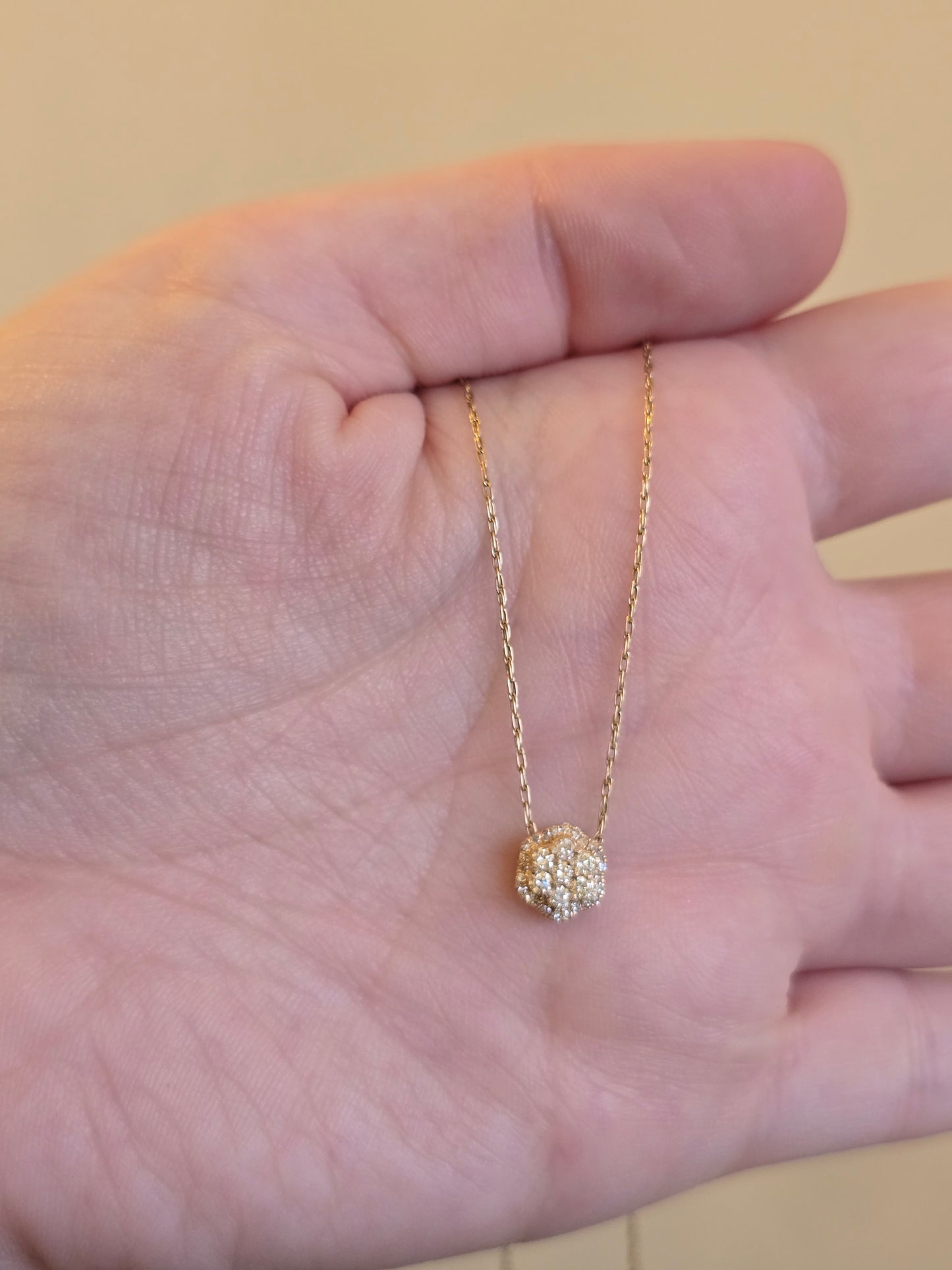 14K Yellow Gold Diamond Necklace