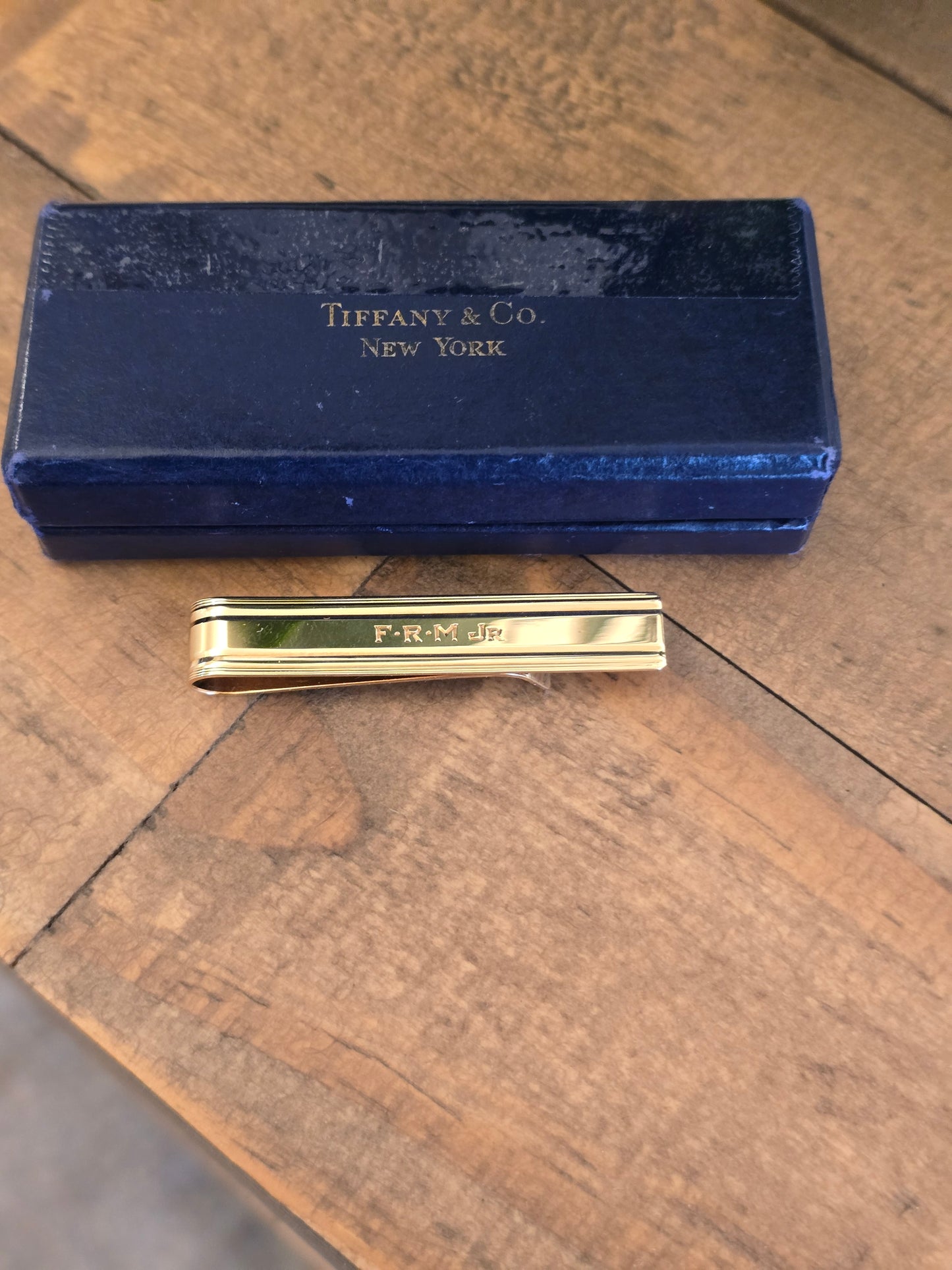 Tiffany & Co. 14K Grooved Tie Clip
