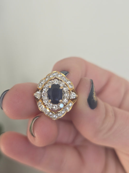 Vintage Sapphire and Diamond Ring