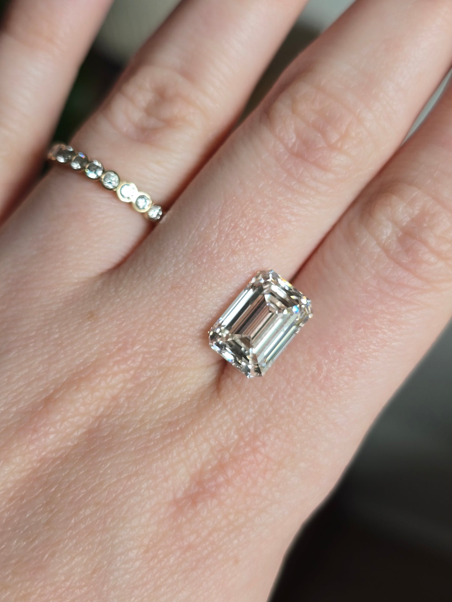 Loose 5.92 CT Emerald Cut Lab Grown Diamond with IGI Report