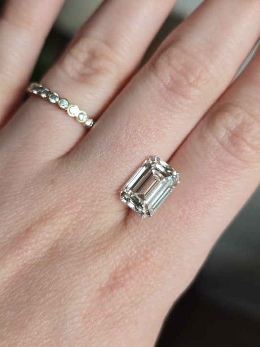 Loose 5.92 CT Emerald Cut Lab Grown Diamond with IGI Report