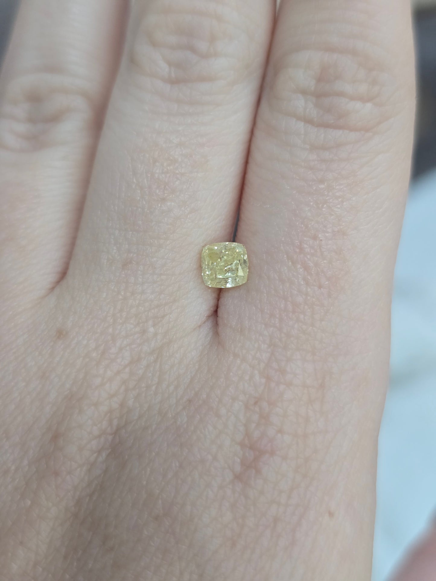 Loose 1.00 CT Natural Cushion Fancy Yellow Diamond