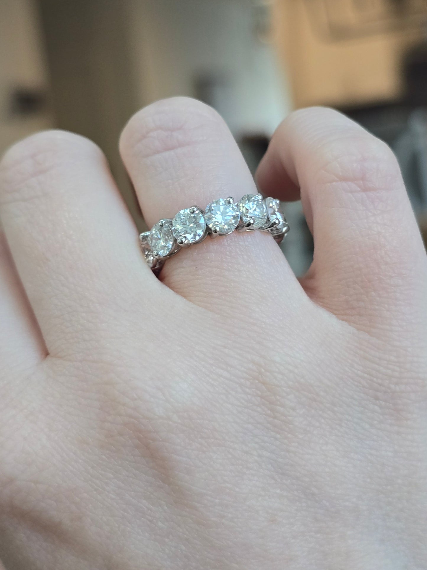 Platinum 6.92ct Lab Diamond Eternity Band