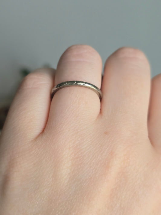 Vintage 18k White Gold Orange Blossom Ring