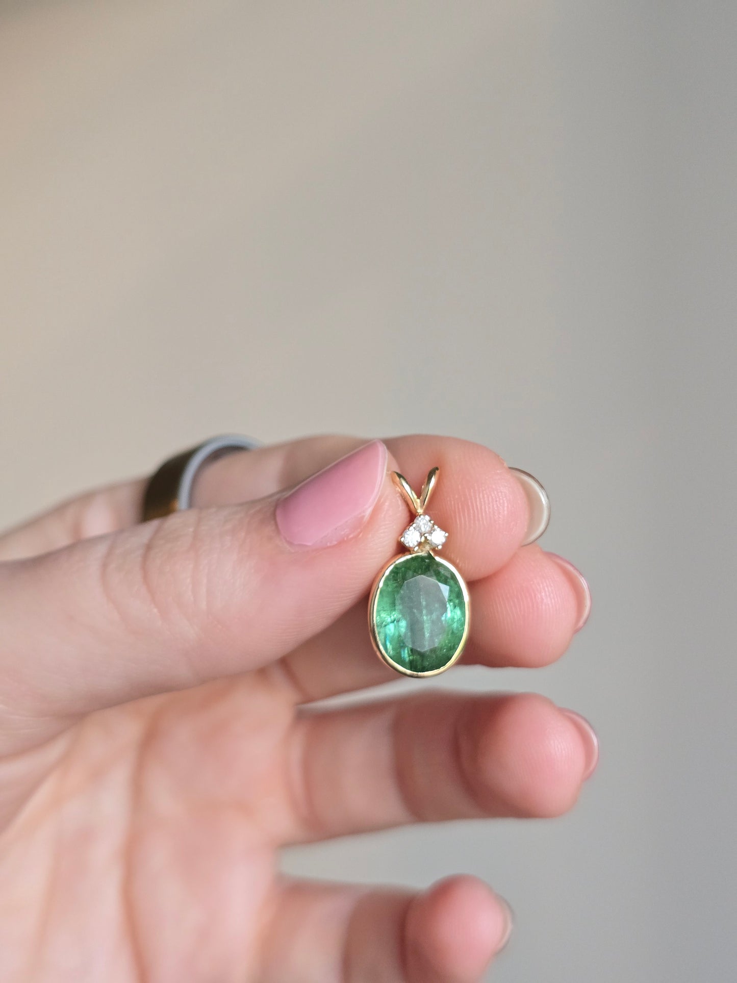 14k Yellow Gold Tourmaline Pendant