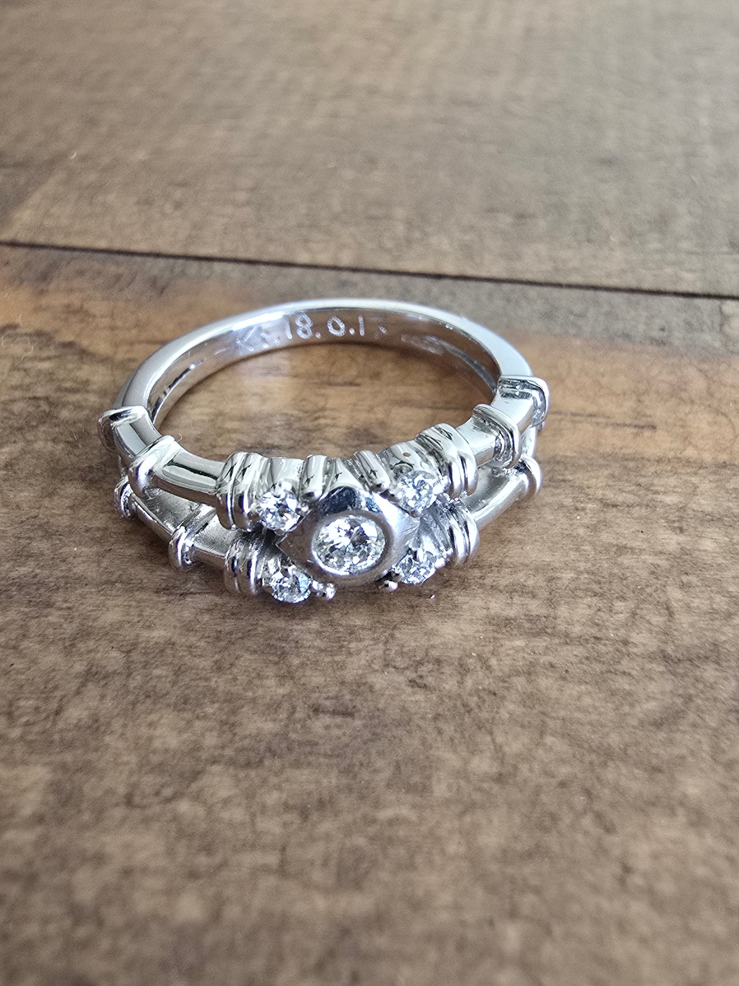 18k White Gold Bamboo Ring