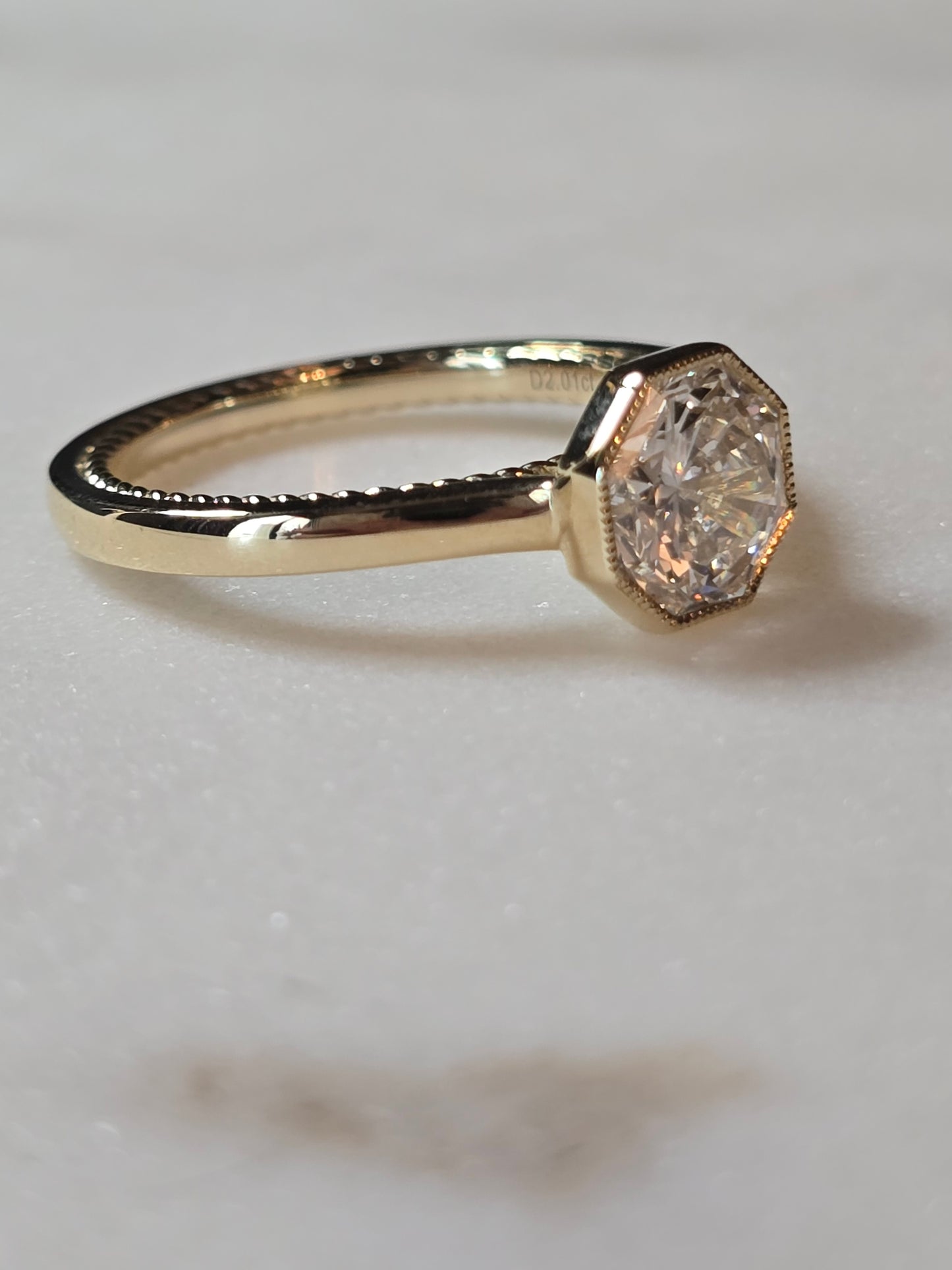 10k Yellow Gold 2ct Octagon Ring