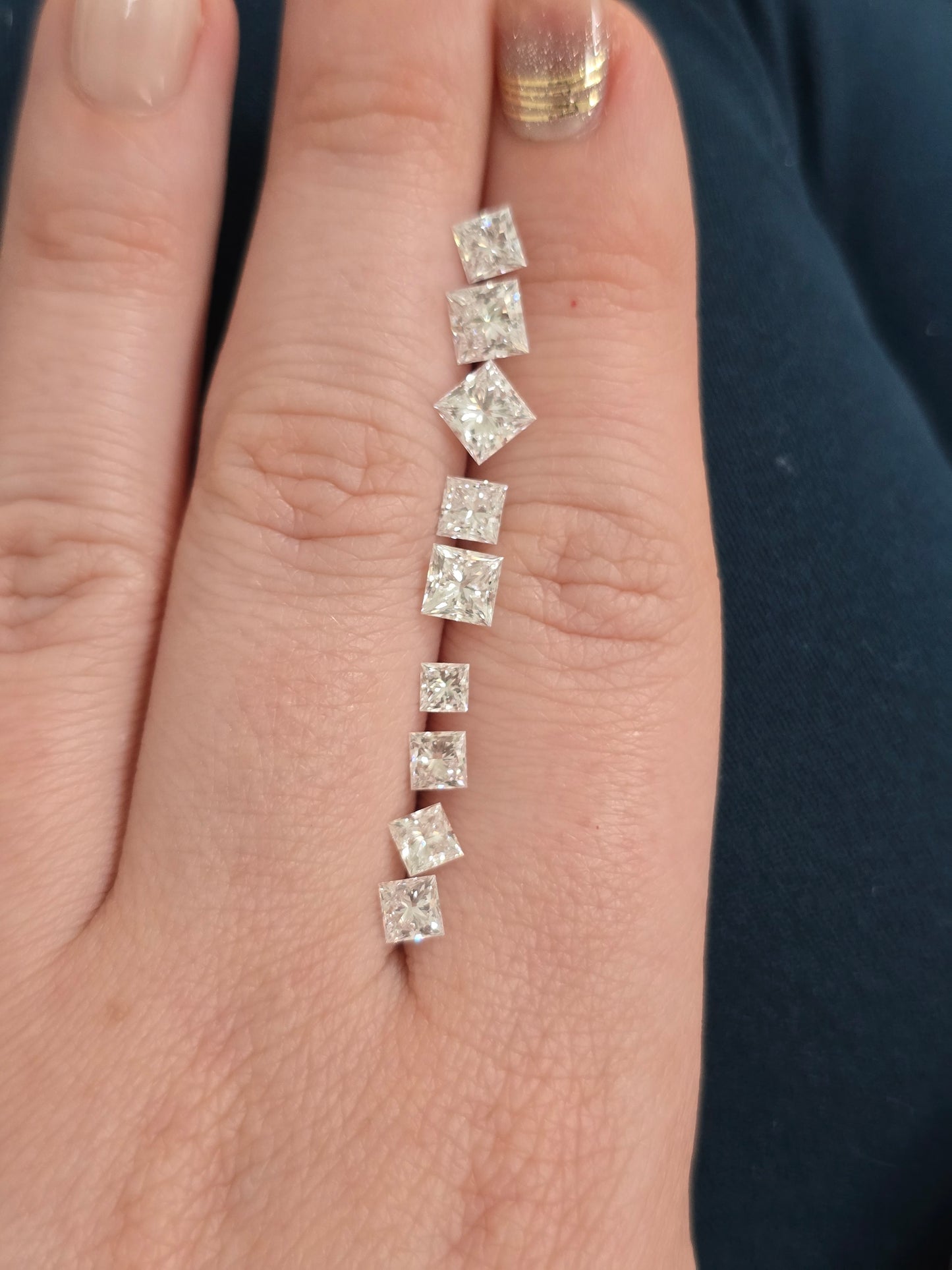 Loose 4.85 CTW Princess Cut Lab Grown Diamond Lot