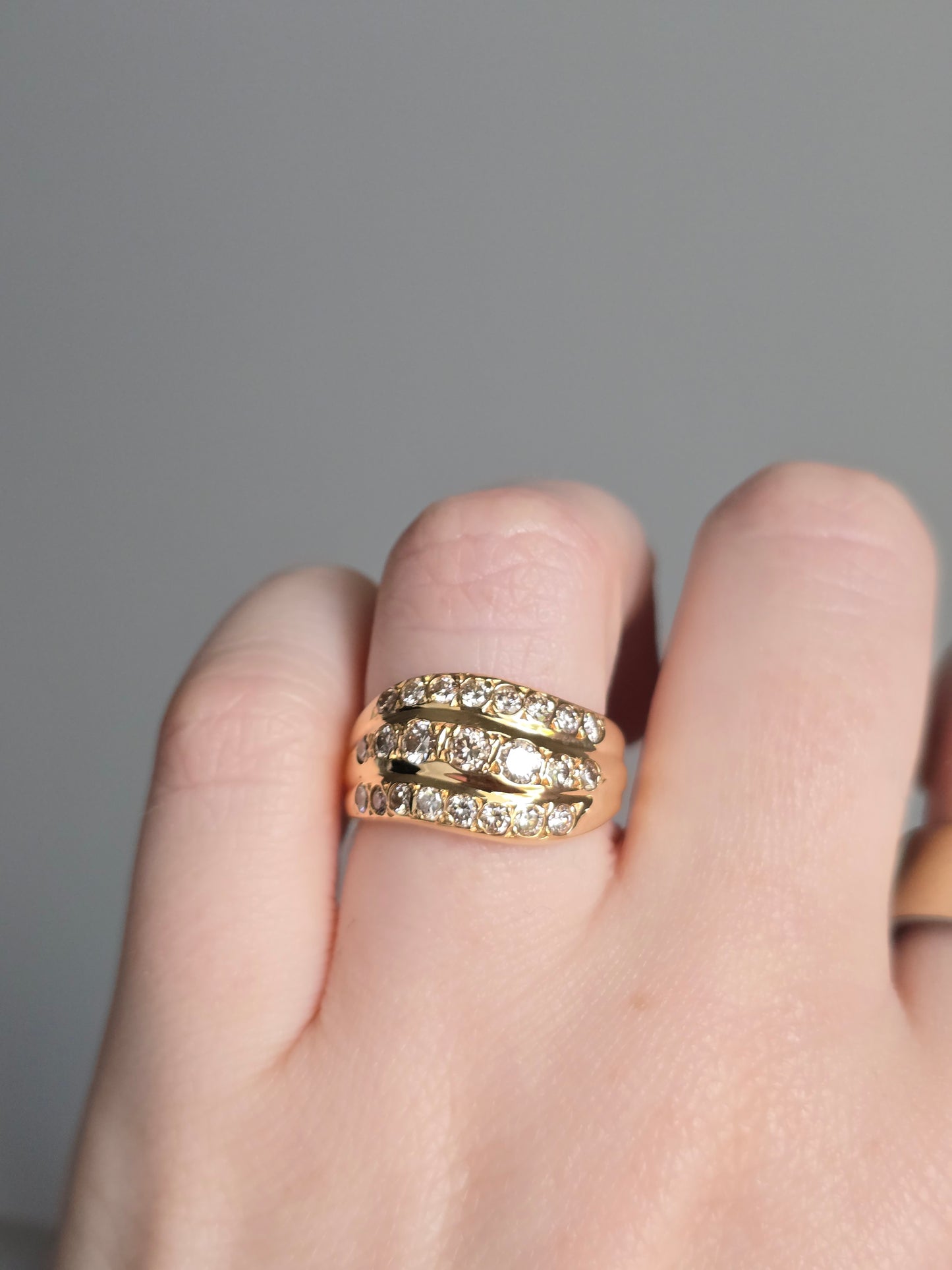18k Yellow Gold 1ct Natural Diamond Ring