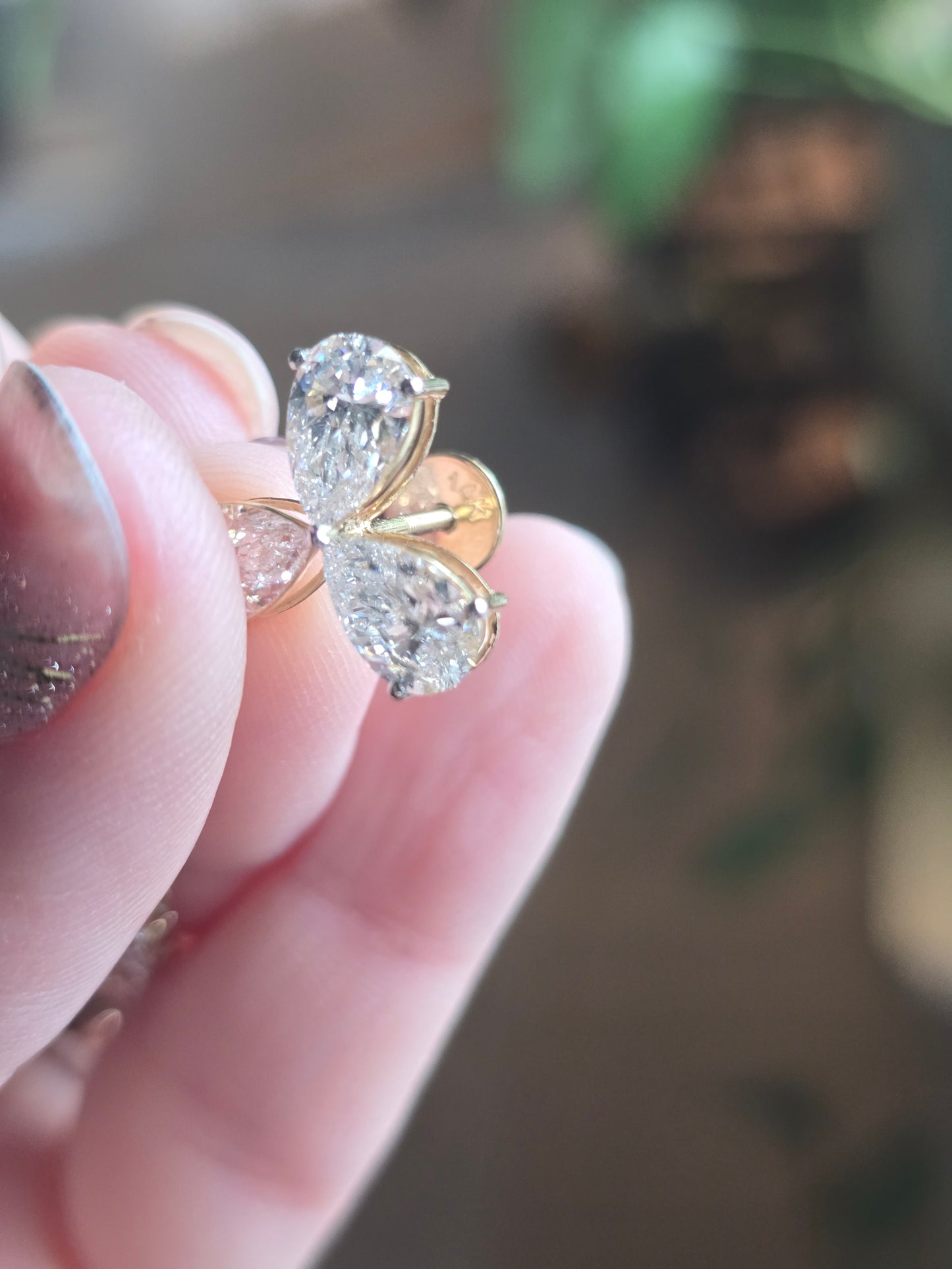 14k Gold 8.13 ct Lab Diamond Dangle Earrings