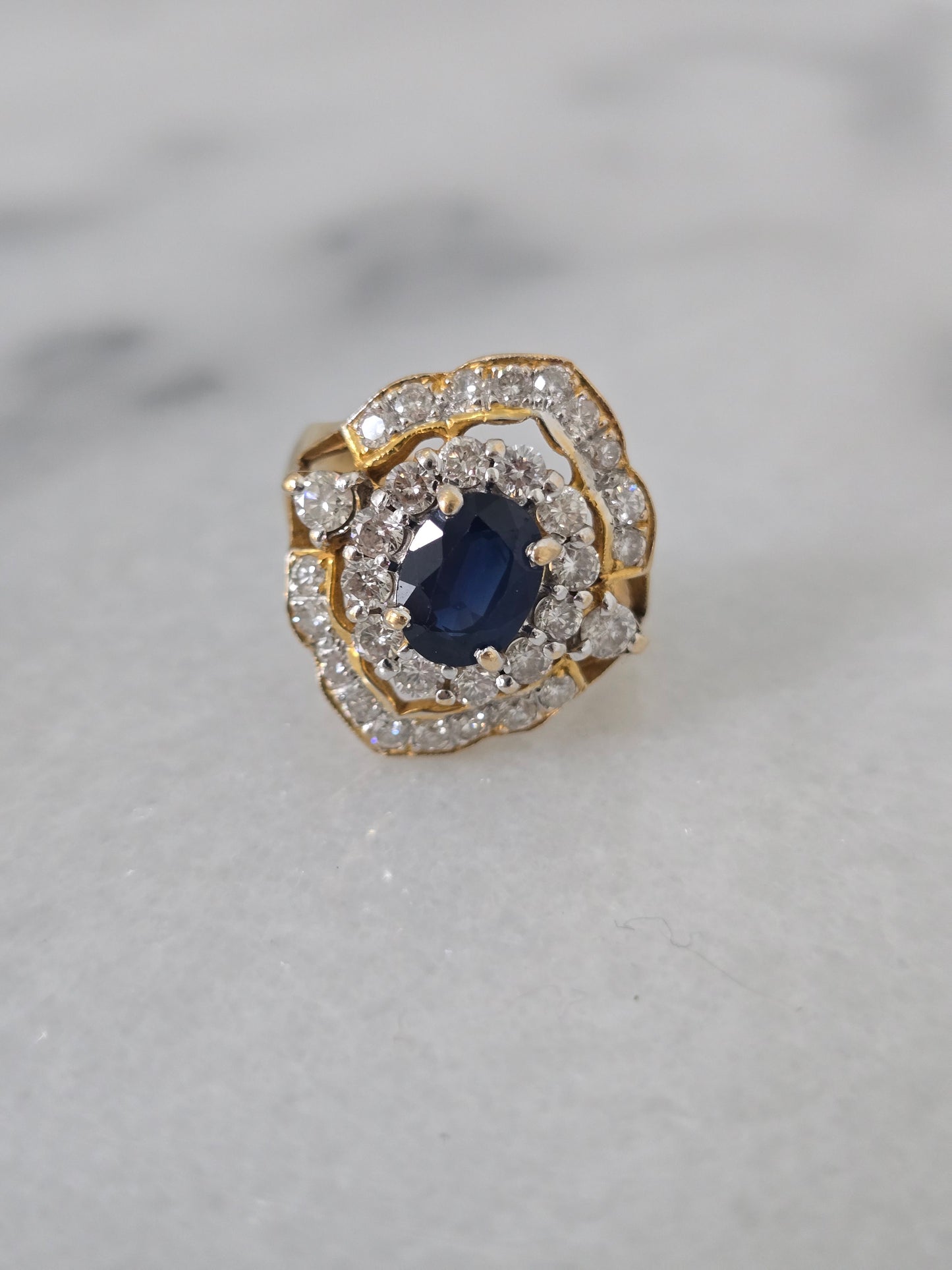 Vintage Sapphire and Diamond Ring