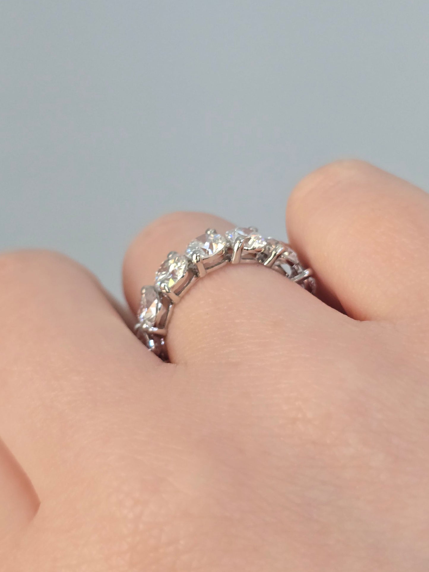 Platinum 6.92ct Lab Diamond Eternity Band