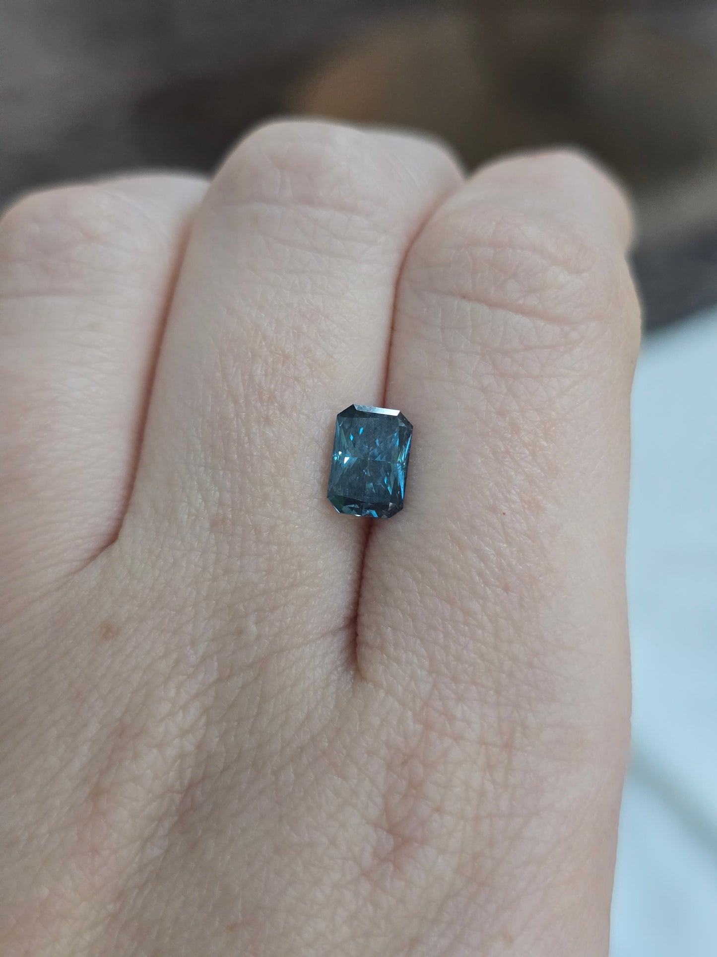 Loose Radiant Cut 1.65ct Fancy Blue Lab Diamond