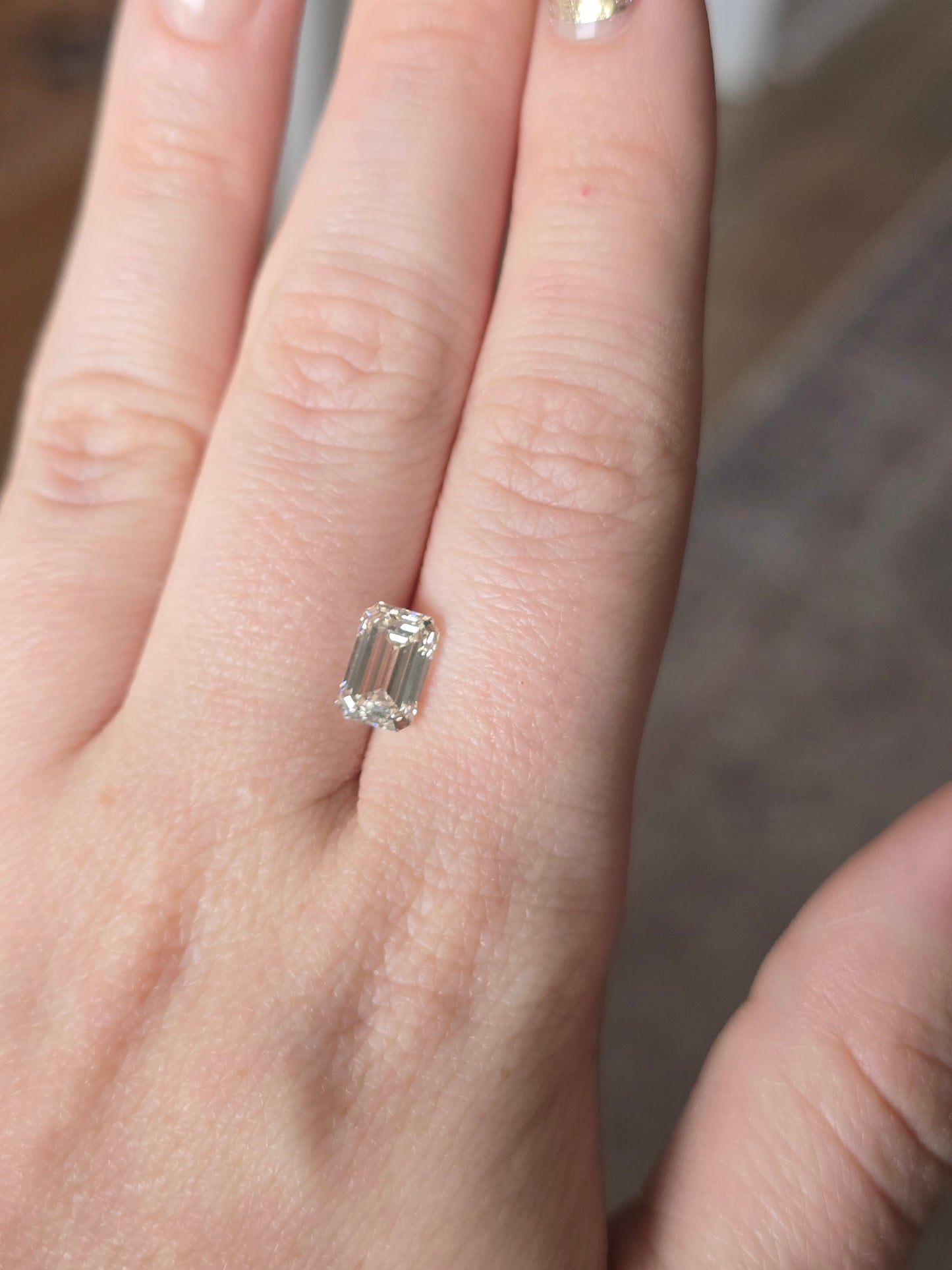 Loose 1.98 CT Emerald Cut Lab Grown Diamond with IGI Report