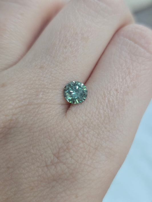 Loose 1.07 CT Round Lab Grown Fancy Green Diamond