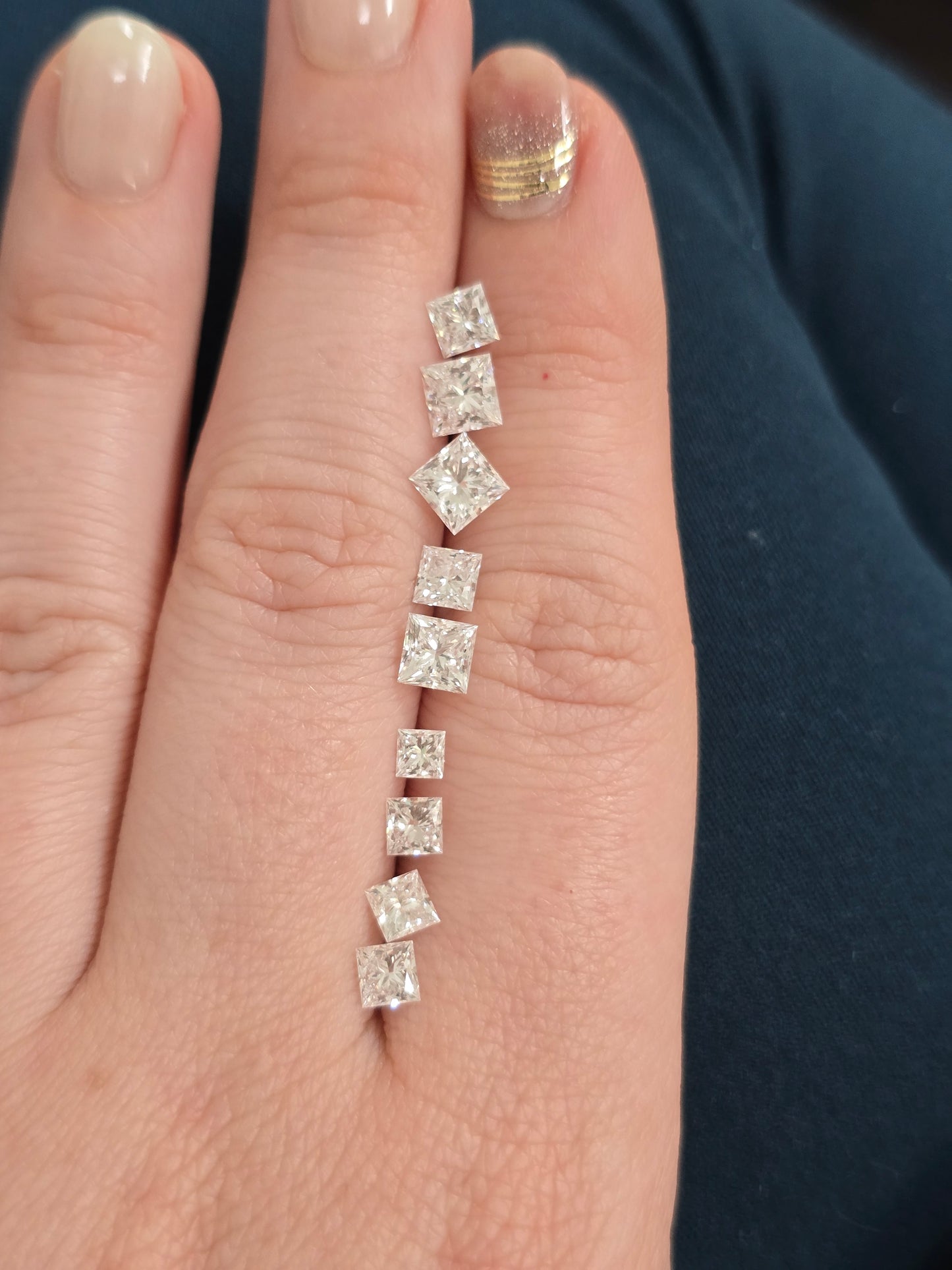 Loose 4.85 CTW Princess Cut Lab Grown Diamond Lot