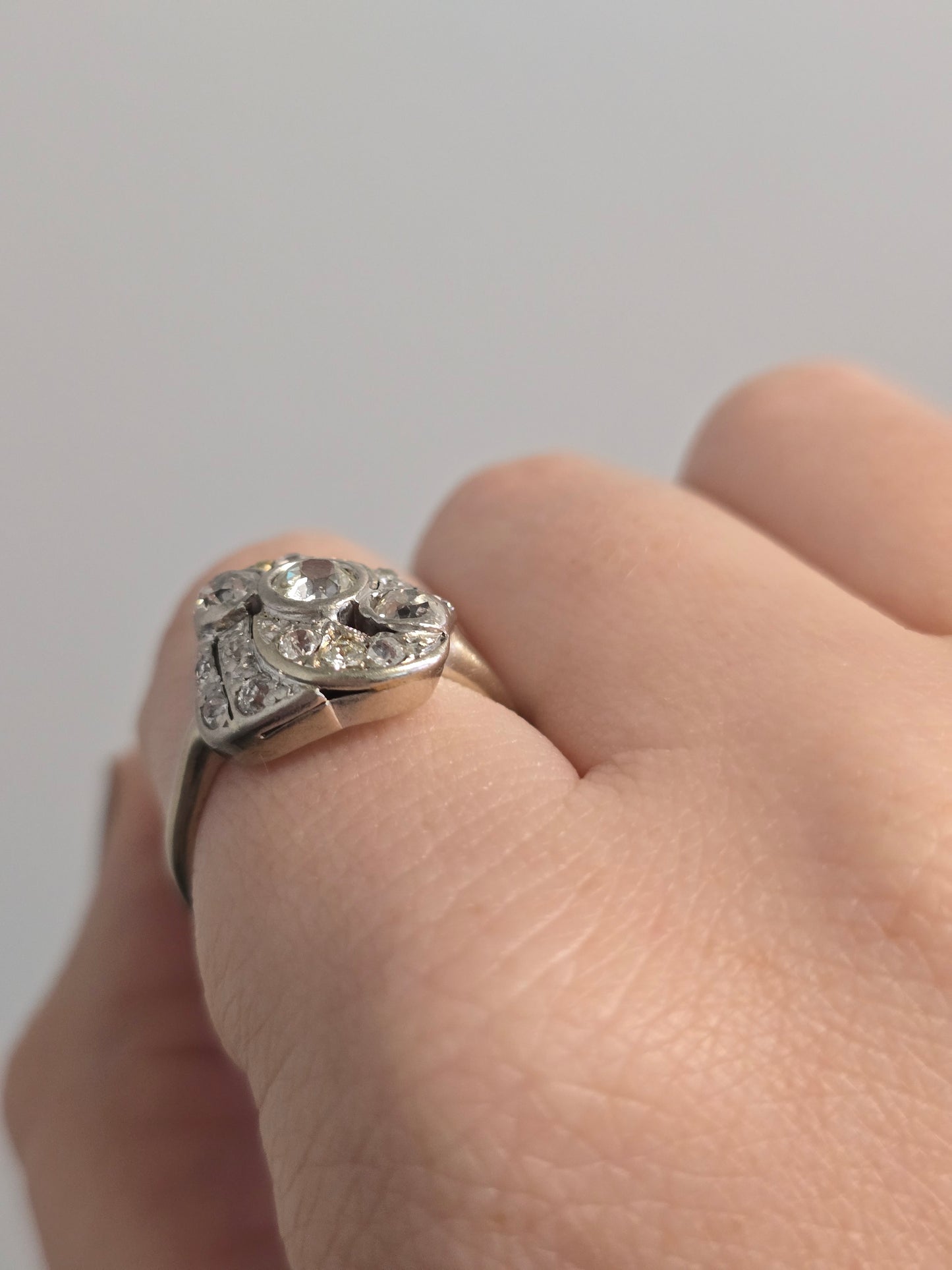 14k White Gold Art Deco Ring