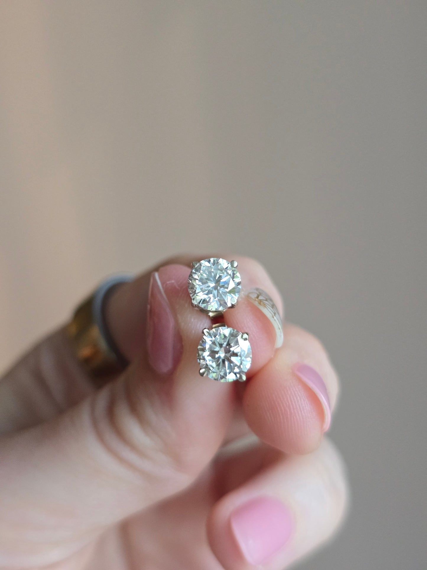 14k White Gold 2.35ct Lab Diamond Studs