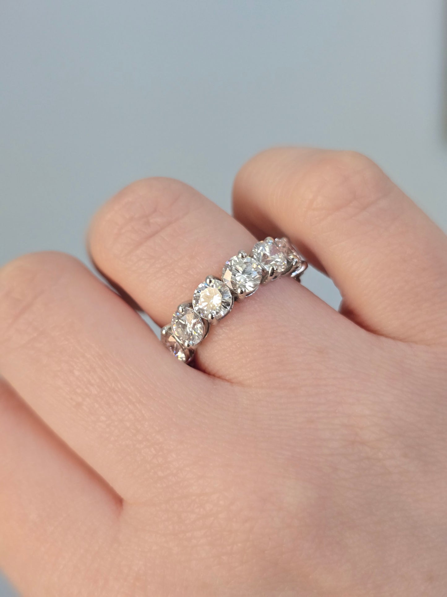 Platinum 6.92ct Lab Diamond Eternity Band