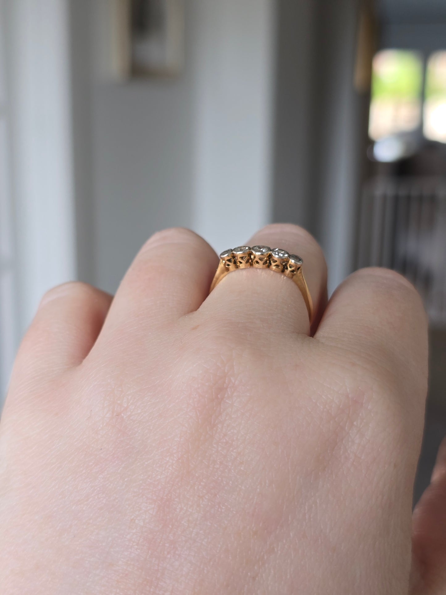 18k Gold and Platinum Diamond Ring