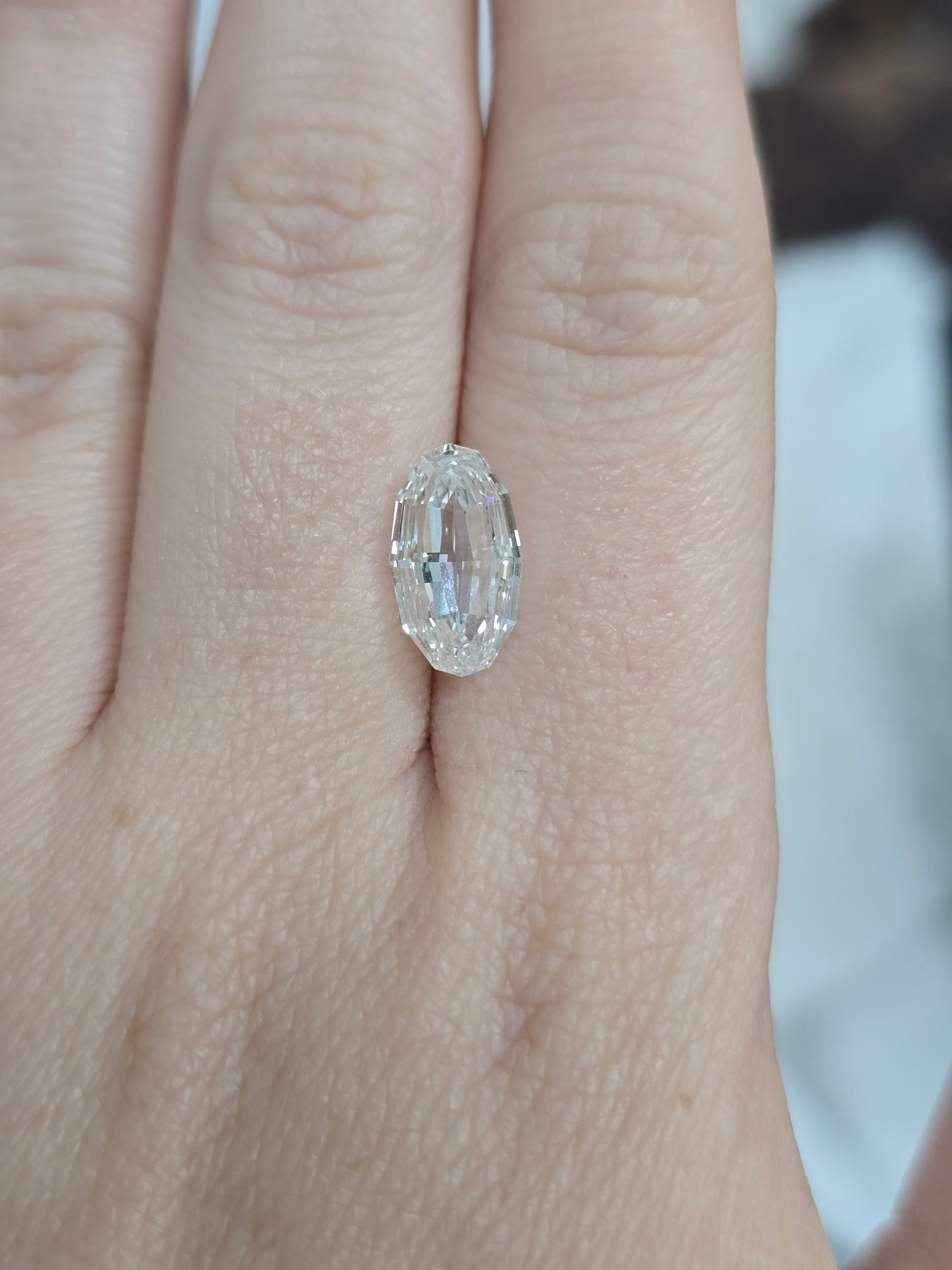 3.56ct Oval Polygon Step Cut Lab Diamond