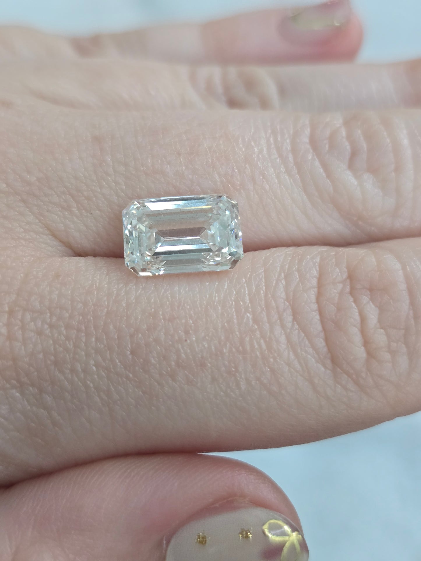 Loose 4.89 CT Emerald Cut Lab Grown Diamond with IGI Report