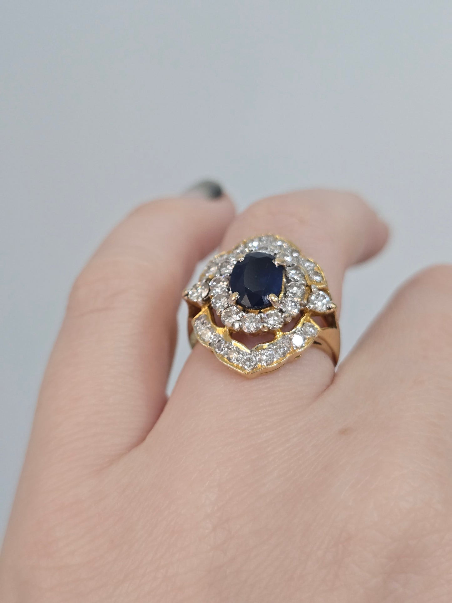 Vintage Sapphire and Diamond Ring