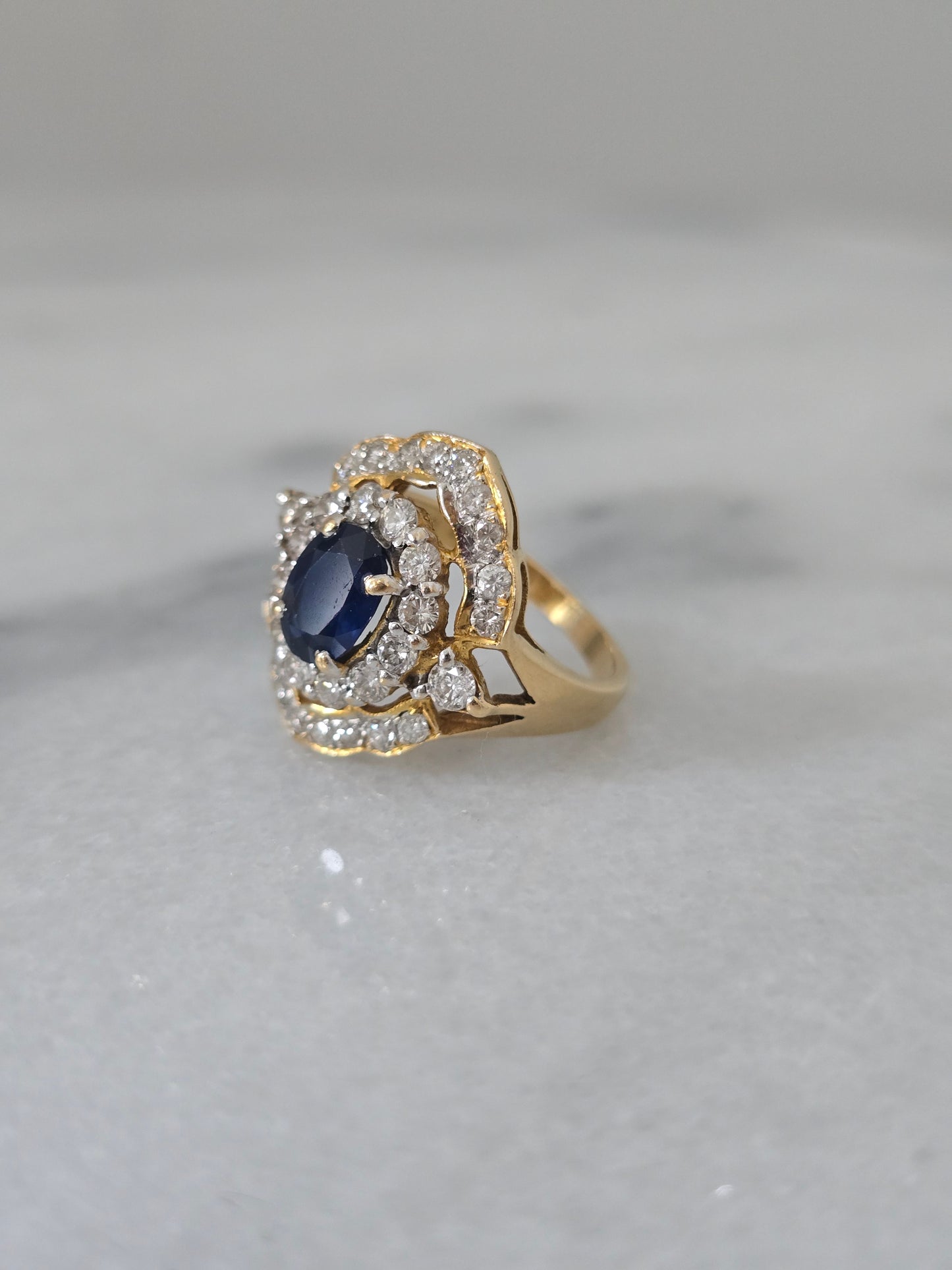 Vintage Sapphire and Diamond Ring
