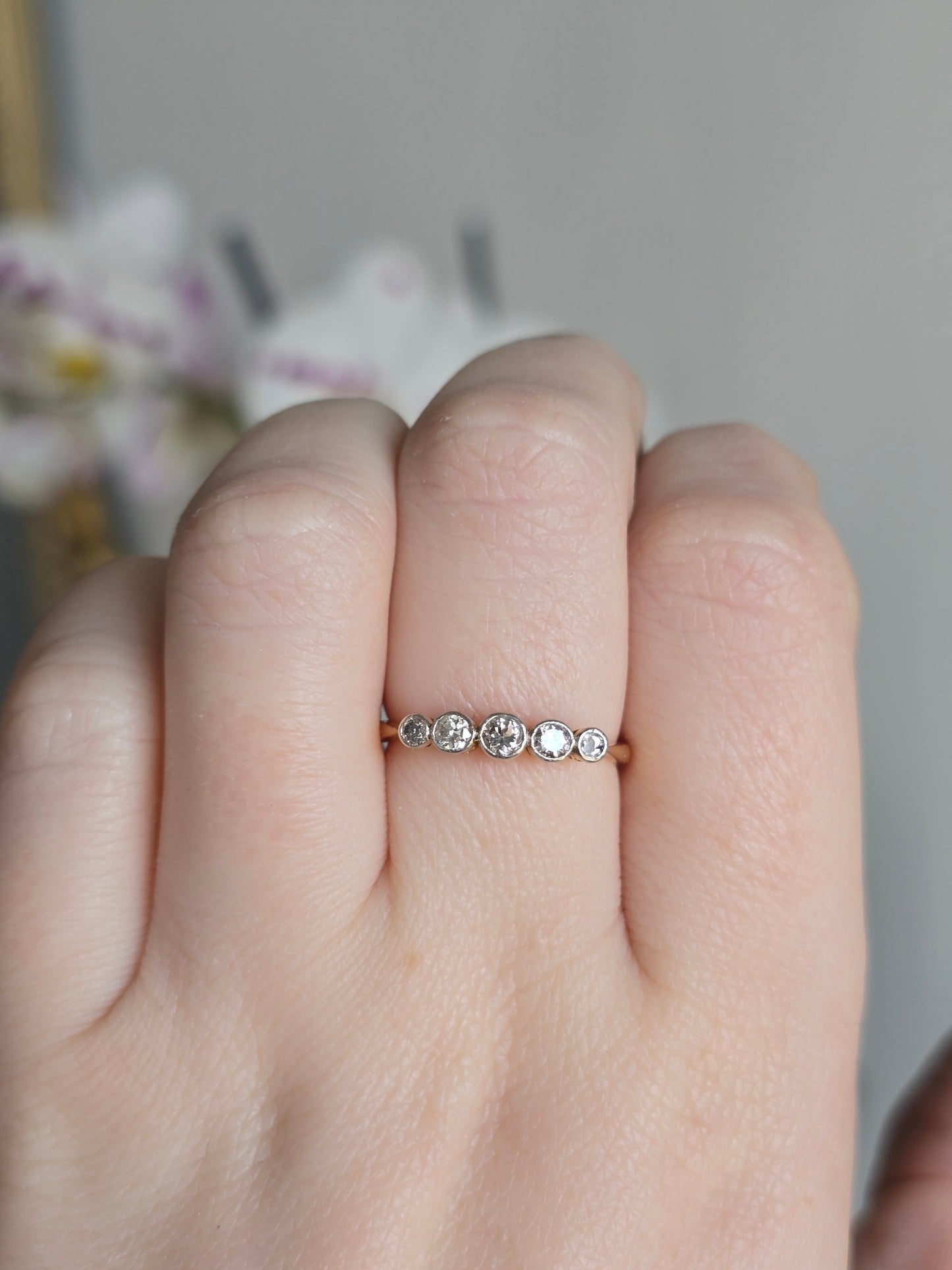 18k Gold and Platinum Diamond Ring