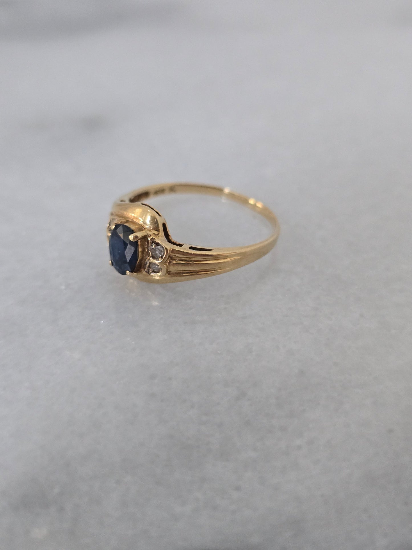 18k Sapphire Ring and Earring Set