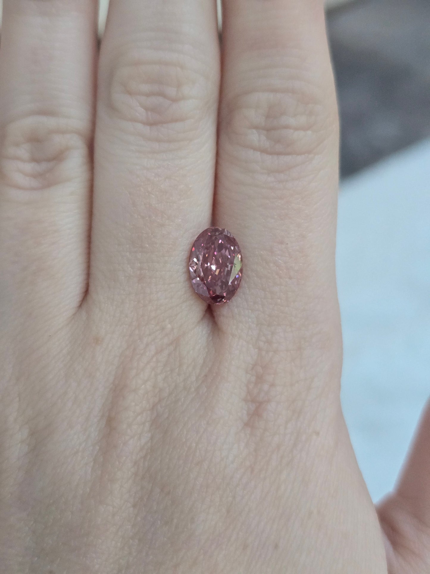 3.10ct Oval Lab Grown Fancy Pink Diamond