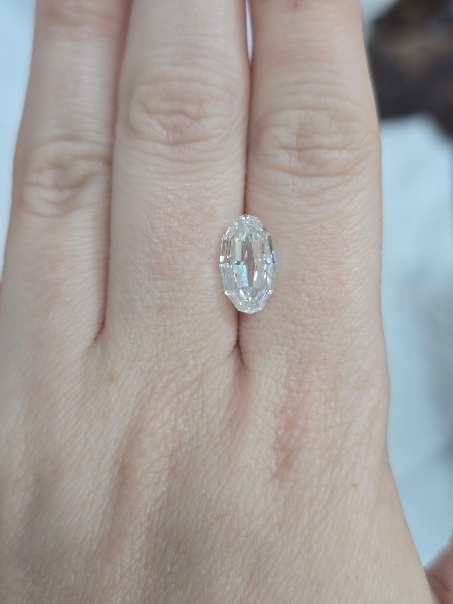 3.56ct Oval Polygon Step Cut Lab Diamond