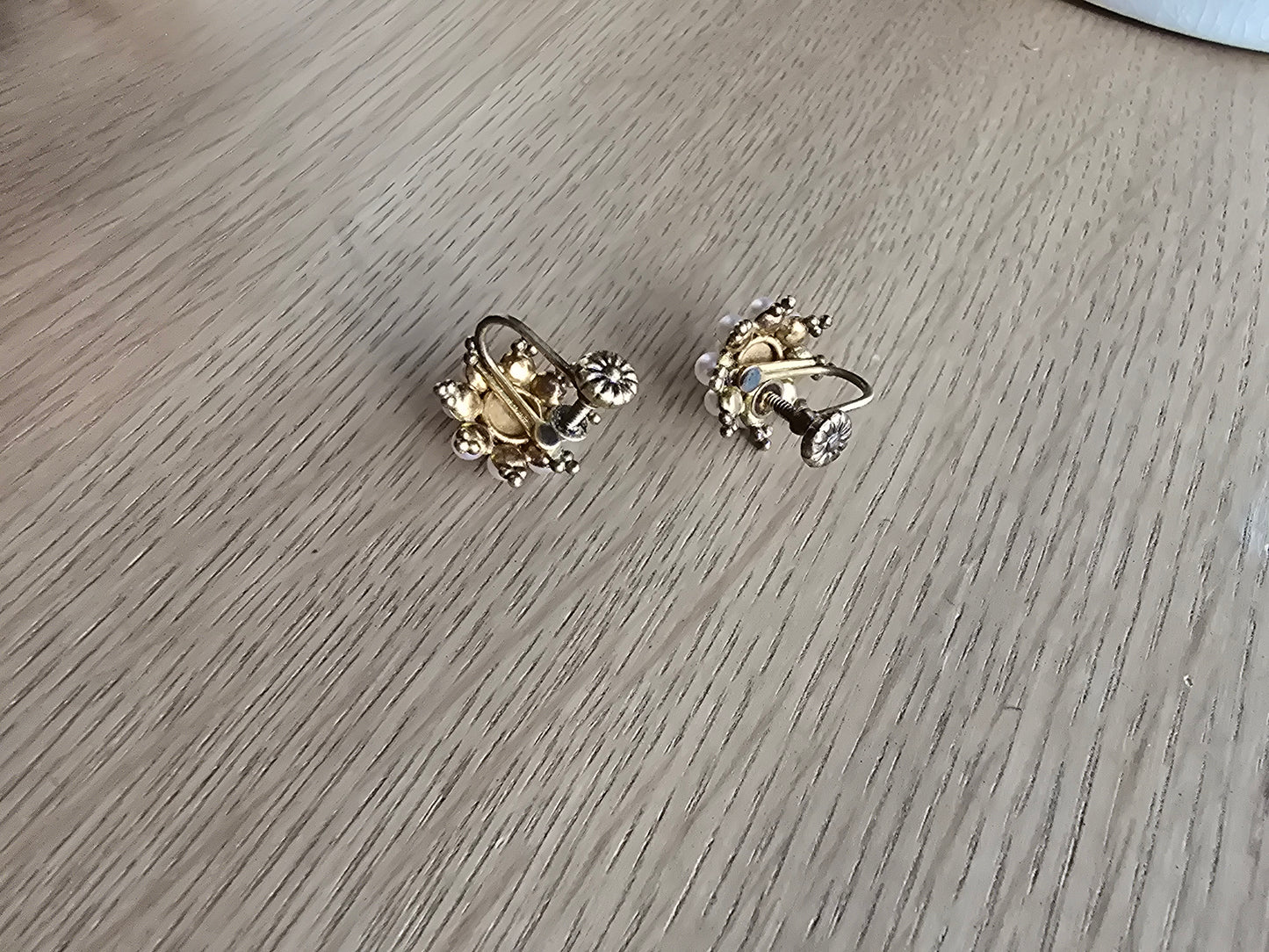 Vintage 14K Gold and Pearl Earrings