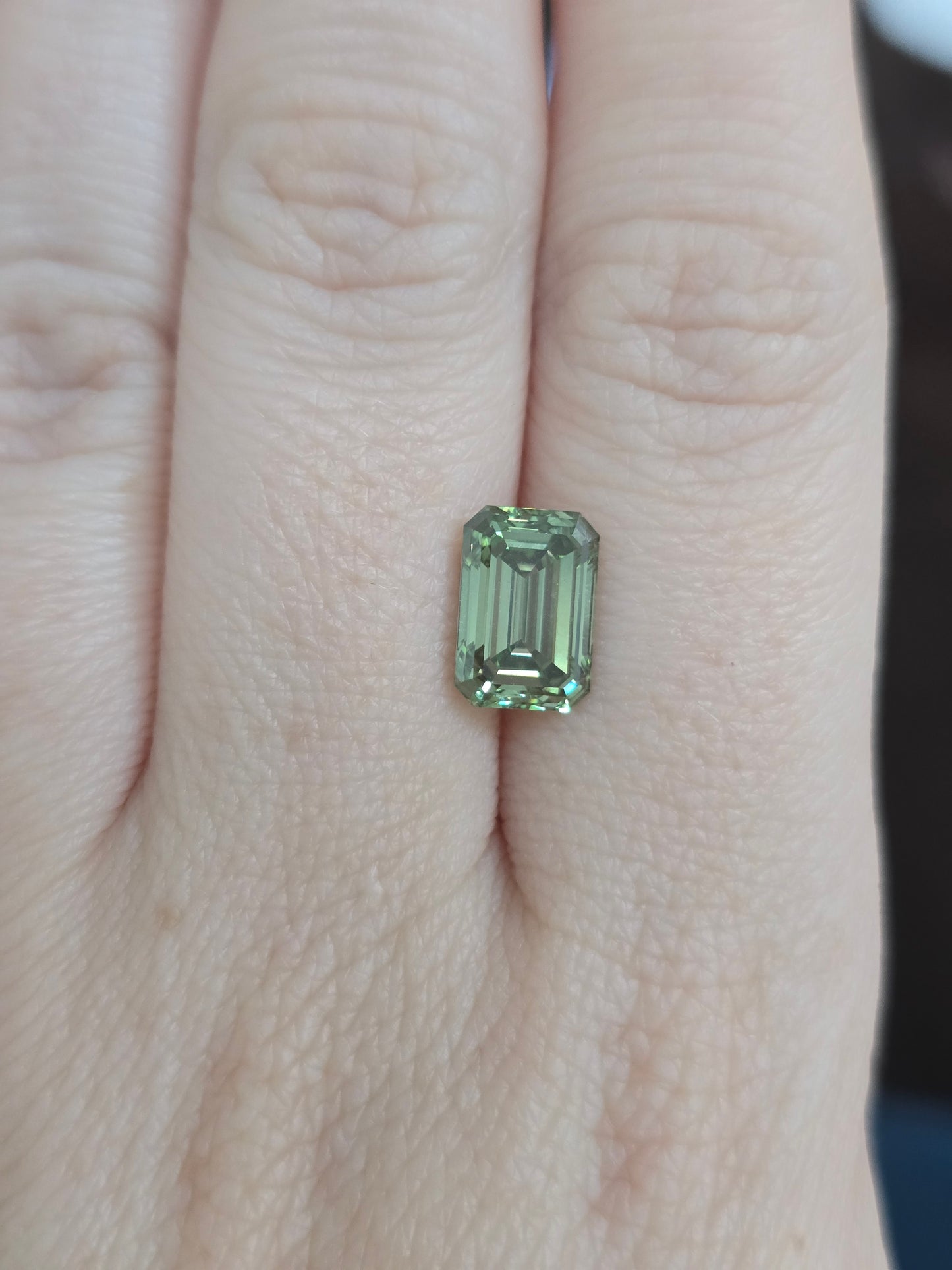 Loose 3.02 CT Emerald Cut Lab Grown Fancy Vivid Green Diamond with IGI Report