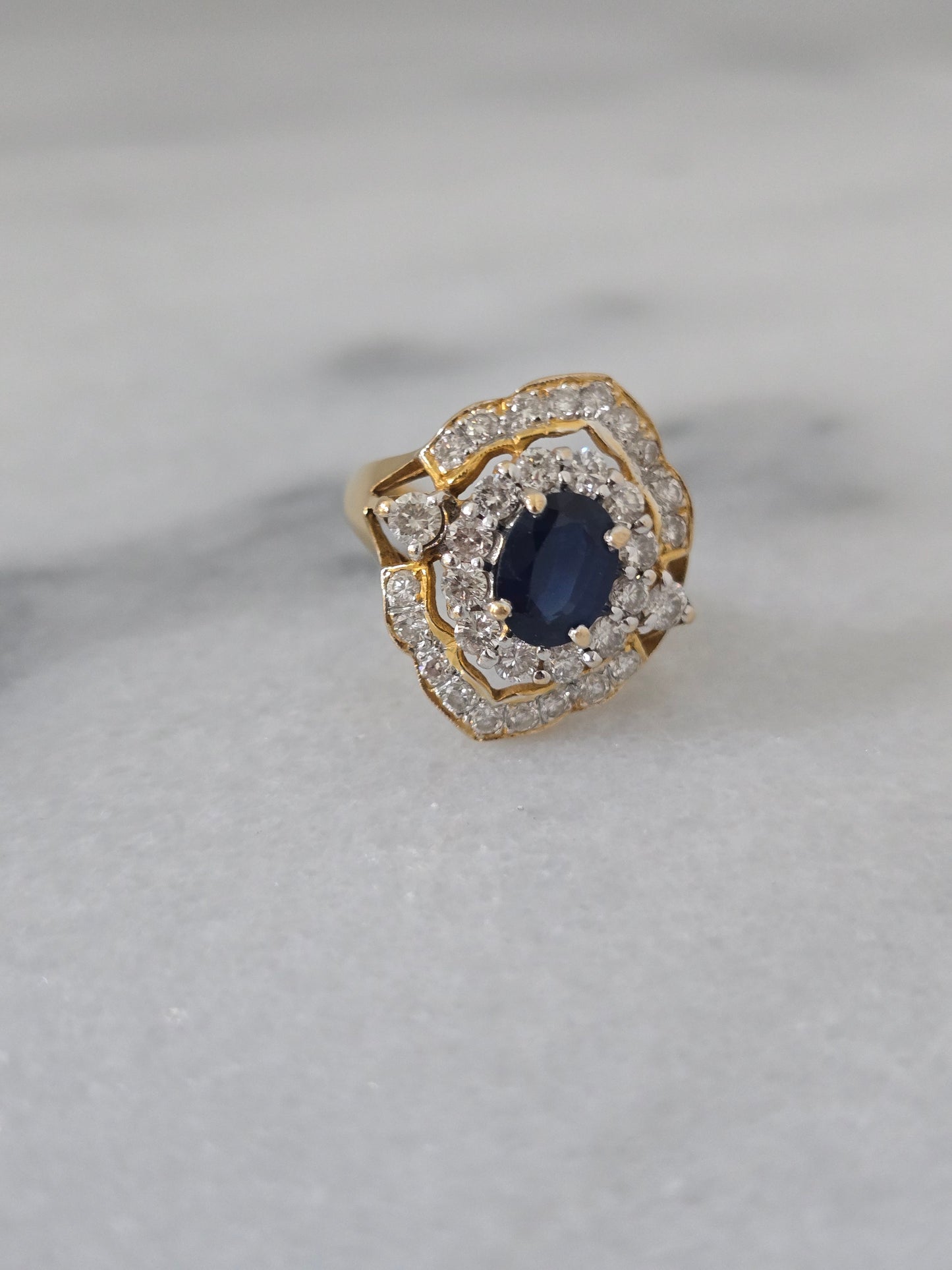Vintage Sapphire and Diamond Ring