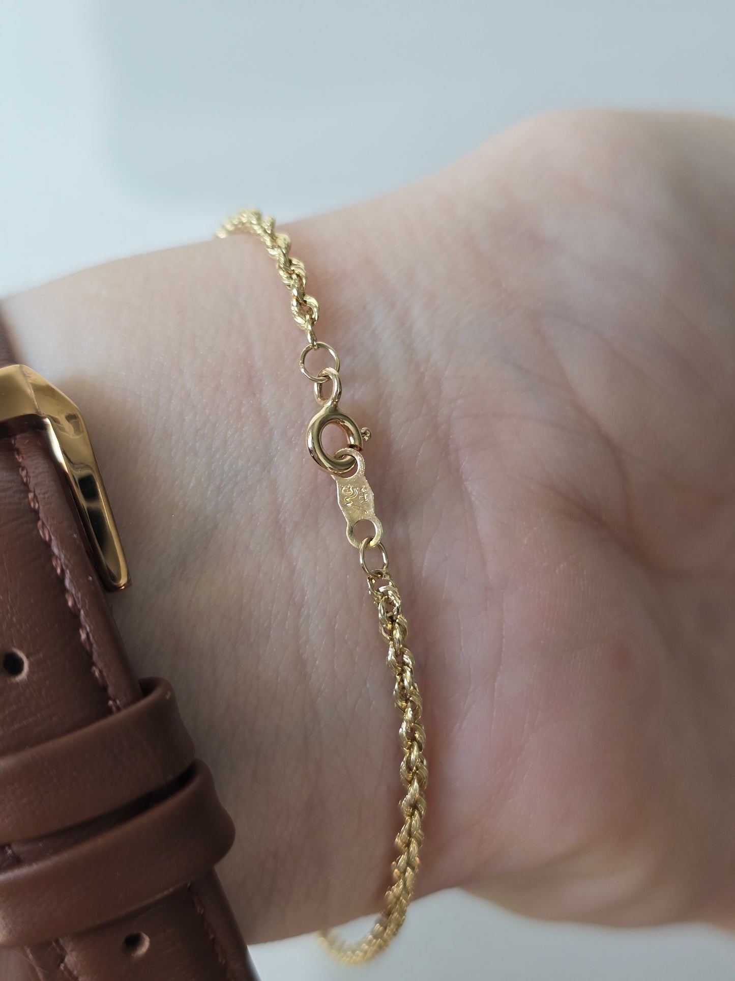 14k Yellow Gold Rope Bracelet