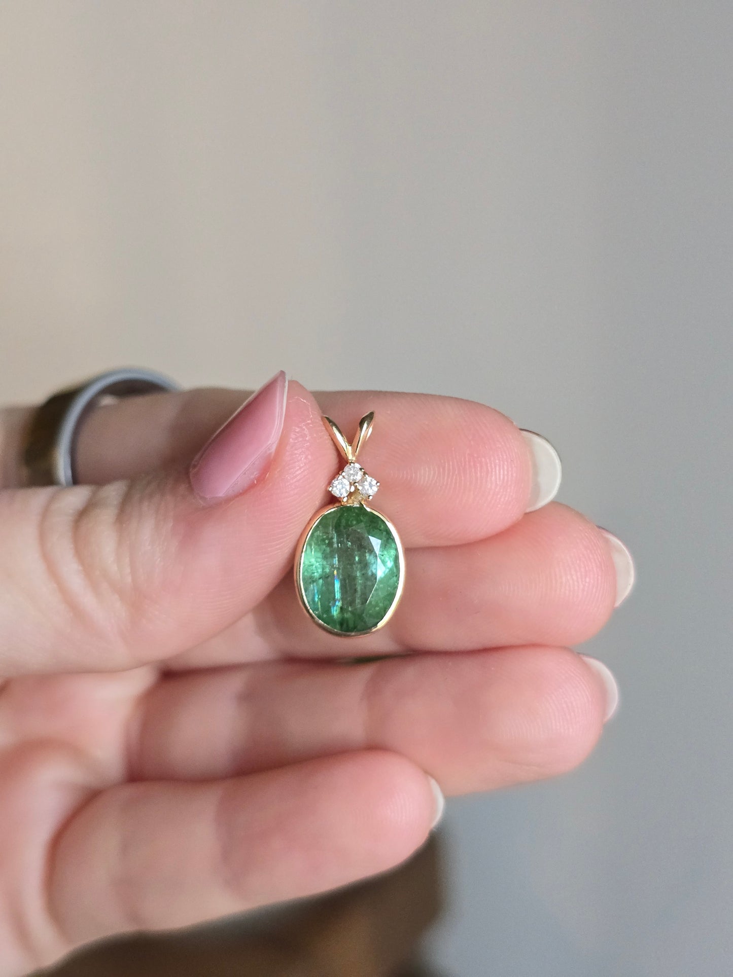 14k Yellow Gold Tourmaline Pendant
