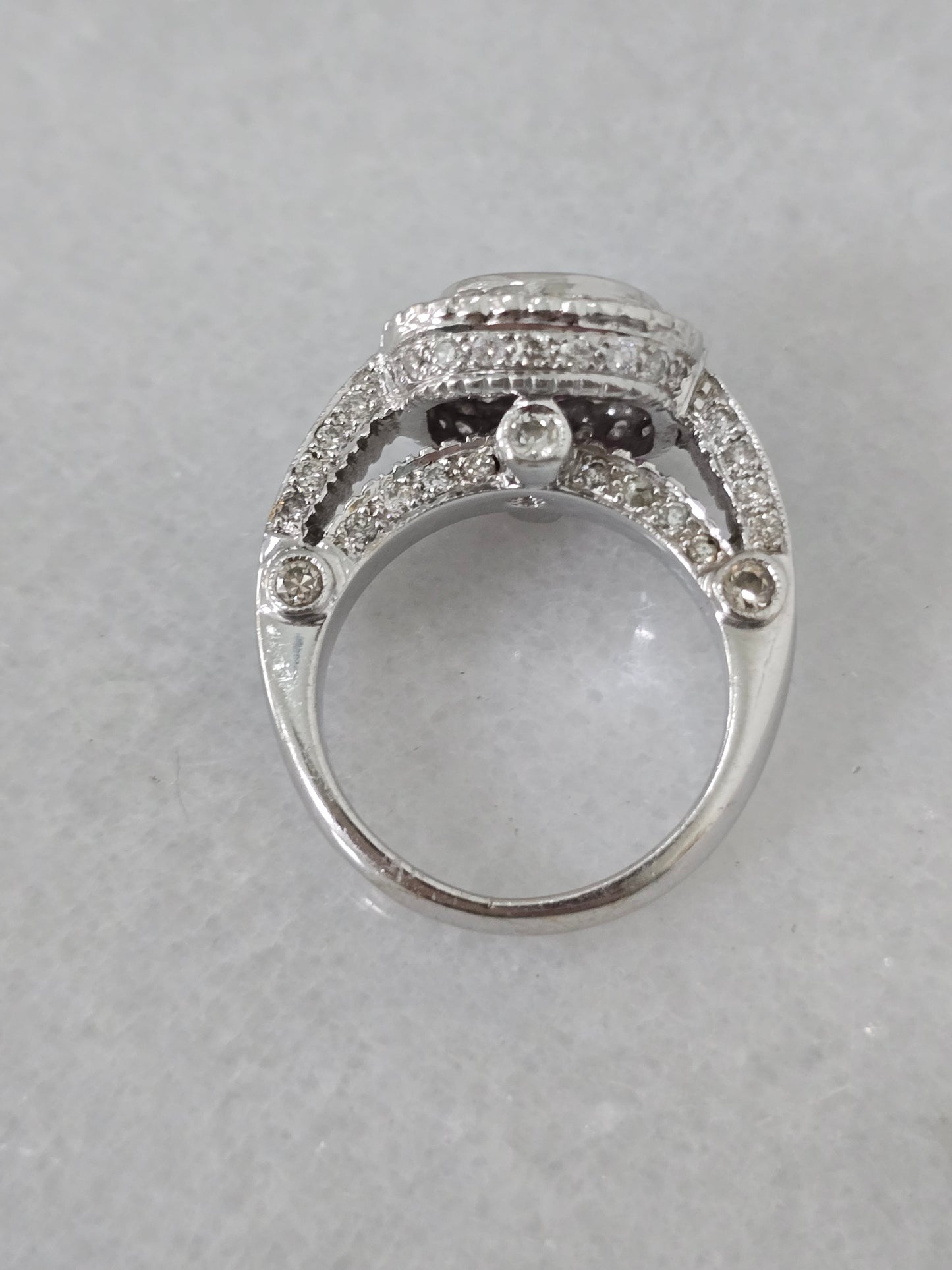 18k White Gold Pink Tourmaline and Diamond Ring